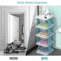 Colorful 4-Tier Stackable Shoe Rack: Organize in Style. 