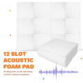 12Pcs Acoustic Foam Board,Studio Wedge Tile, Wall Panel, 2.5X30X30cm. 