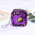 blue Coin purse for girls Shiny Sequins Purple Color-changing coin bag Mini wallet with sequins for Kids' accessories Fashion accessories Coin storage Keychain attachment Small gift. 
