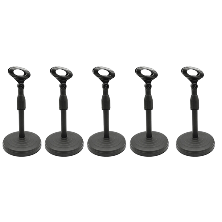 ARELENE 5pcs Microphone Desktop Stand Disc Retractable Microphone Stand