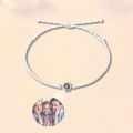 SILARA Circle Photo Bracelet Projection Bracelets Personalized Custom Photo Bracelet With Couple Memorial Jewelry Gift For WoWomen Women. 