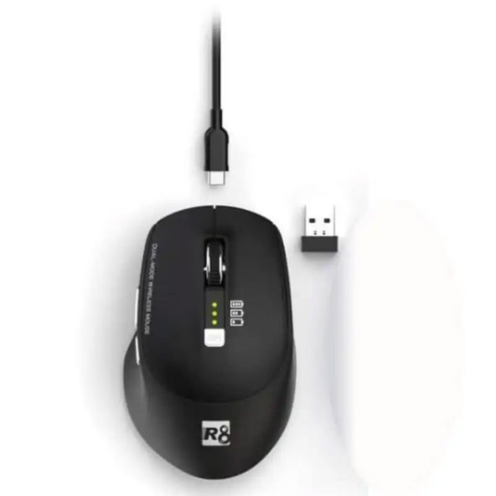 R8 1762 Dual Mode 2.4Ghz And Bluetooth Rechargeable Mouse | 100% Genuine