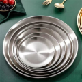 Stainless Steel Bone Spitting Dish Silver Shallow Tray Metal Dining Disc Round Plate Dessert Tableware. 