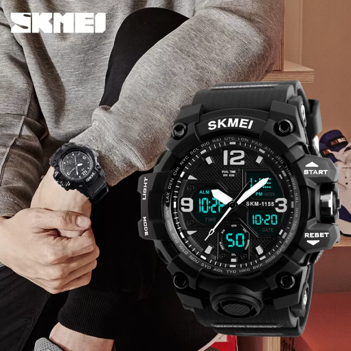 Skmei%201155%20Adult%20Double%20Time%20Watches%20Wristwatch%20Dual%20Display%20Digital%20Electronic%20Watch%2050M%20Waterproof%20Watch%20Luminous%20Sport%20Watch%20for%20MEN-%20Black%20-%20Image%202