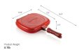 Red/Black Happy Call Non Stick Double Sided Fry/Grill Pan. 