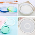 OUMERY 4 Pack Round Silicone Coaster Molds,Clear Epoxy Molds for Casting with Resin,Concrete,Cement and Polymer Clay. 