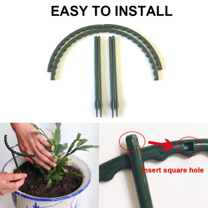 10%20Pack%20Plastic%20Half%20Round%20Plant%20Support%20Ring%20Plastic%20Plant%20Cage%20Holder%20Flower%20Pot%20Climbing%20-%20Image%203