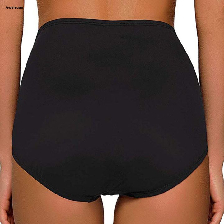 Aweisuan Women High Waist Ruched Bikini Bottoms Swimsuit Briefs Pants Biquinis Luxury Feminino 2024 BañAdores Mujer купальник женский Micro Bik