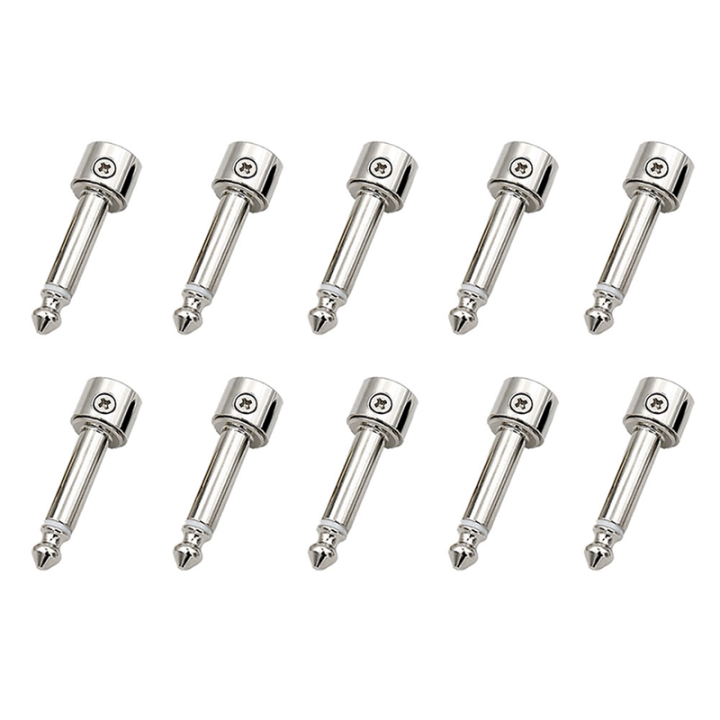 OYPFXMI 10PCS 6.35MM Solder Free Plugs Kit DIY Guitar Pedal Board Electric Guitar Accessories