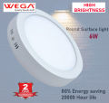 Wega Led Panel Light - Ac - 6W Round Daylight (Surface Panel) - 2 years Warranty from Sathi ko Pasal. 