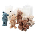 Plaster  Cute bear candle molds  High-quality  clay  Cute  Silicone molds  Bear shape  3D  Candle making molds  for Festival gifts  Home decor  DIY projects  Craft enthusiasts  Candle making workshops. 