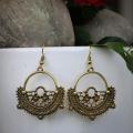 Vintage Styled Bali Textured Dangle Earrings. 