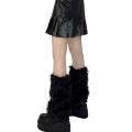 Certiou Imitation Rabbit Fur Leg Warmers Cozy Faux Fur Winter Leg Warmers Anti-slip Thickened for Daily Wear Sports Outing Buyers' Favorite. 