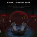 Redragon Chiron H380 Rgb Backlit Gaming Headset, 7.1 Usb Surround Sound Computer Pc Headset Headphones With Microphone. 