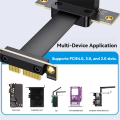 Riser Cable Dual 90 Degree Right Angle Mini Slot DMA Board Boot Card Adapter Cable Sound Card Acquisition Card PCI Express Riser Card 10CM. 
