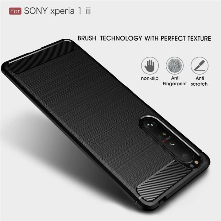 Lenuo%20for%20Sony%20Xperia%201%20III%20Case%20-%20Carbon%20Fiber%20Silicone%20Brushed%20Cell%20Phone%20TPU%20Back%20Cover%20-%20Image%207