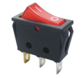 (2 Pcs) ON-Off Switch Rocker 250V 6A 125V 6A 3 Terminal Red Light. 