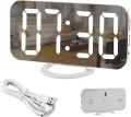 Mirror Digital Alarm Clock 12/24H 2 Time Display Modes LED Clocks. 