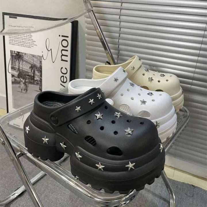 Women%20Summer%20High%2010cm%20Heels%20Chunky%20Clogs%20with%20Star%20Charms%20Garden%20Shoes%20Waterproof%20Beach%20Pool%20Sandals%20Mules%20Slippers%20-%20Image%202