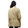 Creamy Pocket Design Thin Cargo Jacket For Women. 