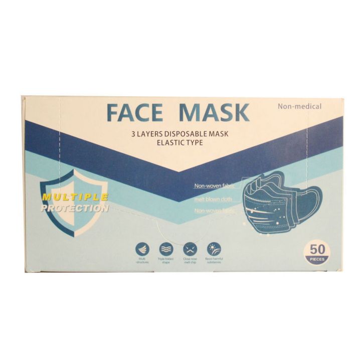 3 Layers Disposable Face Mask 50 Pcs Set Of 2