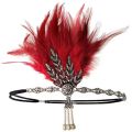 Trendy Elegant Feather Headband 1920s Vintage Cosplay Dress Headwear Makeup Party Headdress Stage Performance. 