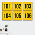 Hotel Room Numbers Sign 6pcs with double sided tape attached. 