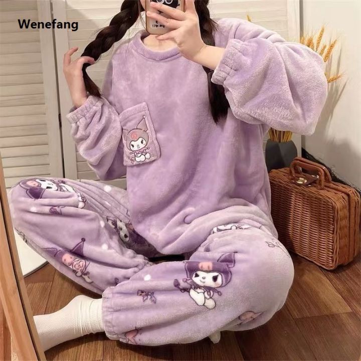 Wenefang%20Sanrio%20Hello%20Kitty%20Kuromi%20My%20Melody%20Pochacco%20Xmas%20Cartoon%20Plus%20Velvet%20Fashion%20Thickened%20Pajamas%20Creative%20Anime%20Movie%20Home%20Wear%20Set%20Gift%20-%20Image%202