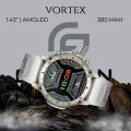 Green Vortex Metallic Fitness Smartwatch | 1.43" Super AMOLED Display | Bluetooth Calling | IP67 Water Resistance | 123 Sports Modes |  Luxury Sporty Design | BLE3.0 + 5.3 BT Version | 380Mah Battery | Low-Power Consumption Mode| 30 Days Stand By Back Up. 