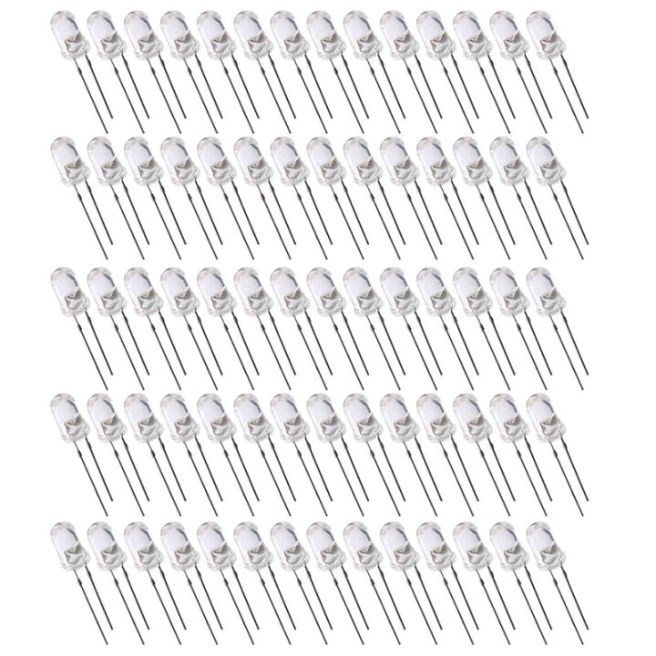 LED Bright Light Lamp Emitting Diode, 70 Piece, DC 3V-6V, 5 mm, White