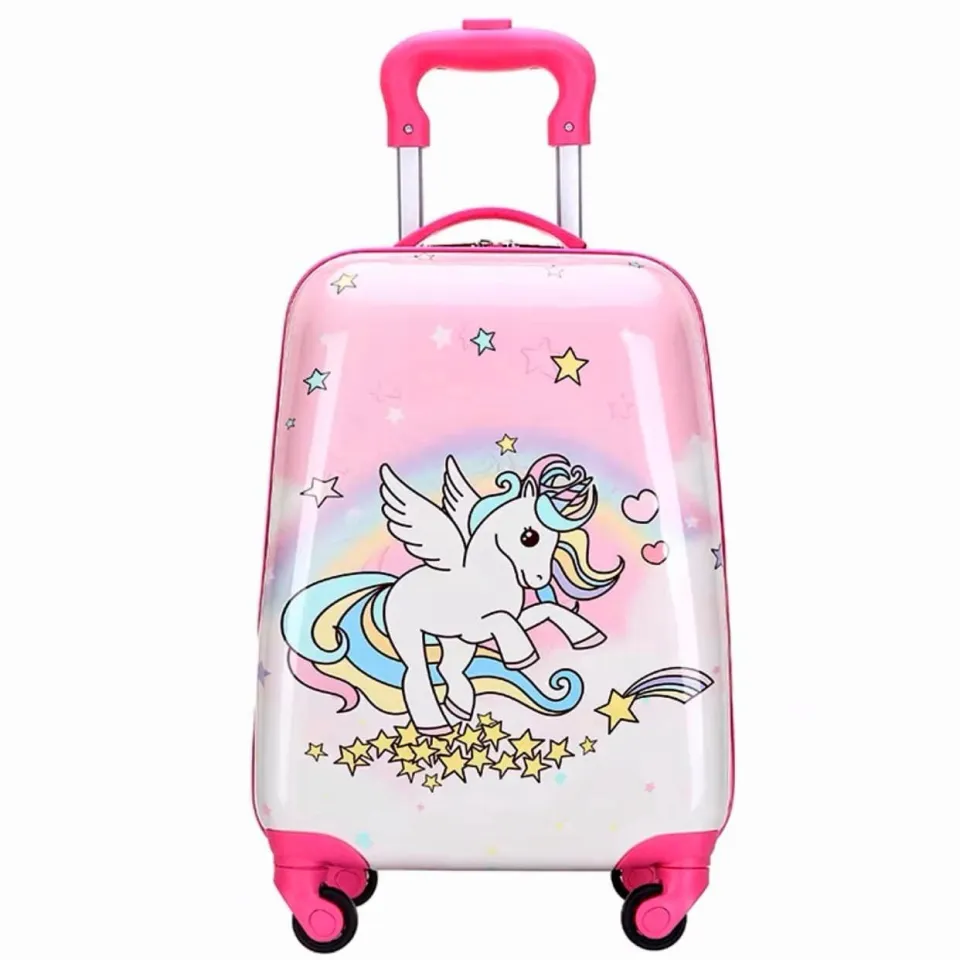 Kids Travel Suitcase Spiderman Unicorn Cartoon Printed Trolley Bag For Children Daraz .np