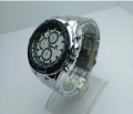 Round White Dial Ik Collection Silver Color Watch for men. 