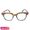 Unisex Ready Made Blue Ray Cut Prescription Glasses (Set of 2). 