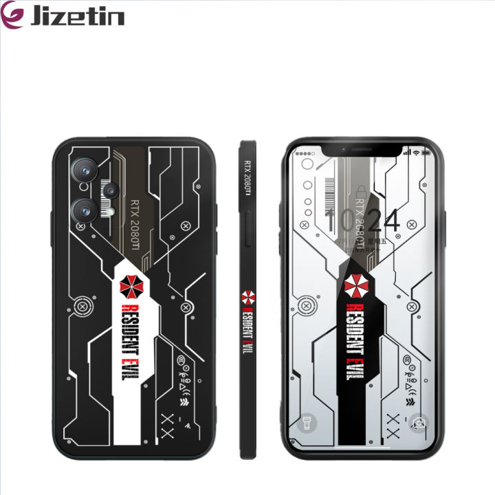 Jizetin for Realme 9 Pro / OnePlus Nord CE 2 Lite 5G Back Cover Crisis Umbrella Multicolor Square Soft Liquid Silicone Phone Case