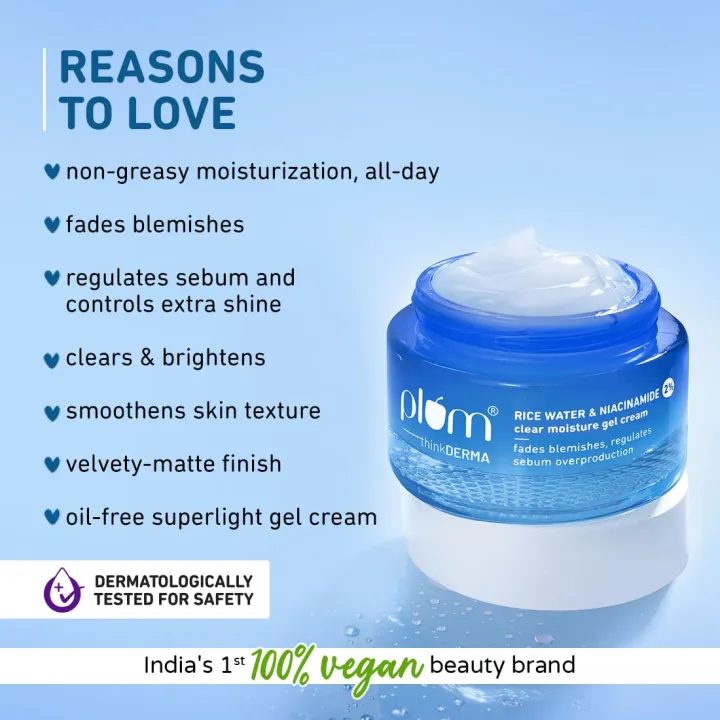 Plum%202%25%20Niacinamide%20&%20Rice%20Water%20clear-moisture%20Gel%20Cream%20Moisturizer,%2050g%20-%20Image%202