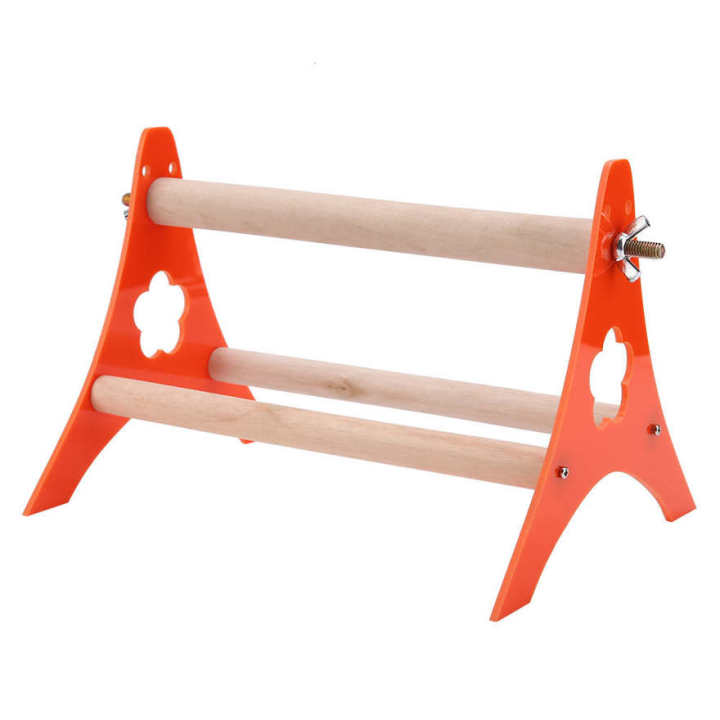 Bird Cage Stand, Orange Wooden Tripod Bird Parrot Table Toys Table Stand Portable For Outboard Tripod