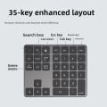 Financial 2.4G and Bluetooth Wireless Keyboard Rechargeable 35 Keys Mini Digital Keypad Portable Slim Design Wireless Numeric Keypad Laptop Notebook. 