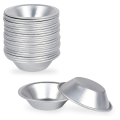 25 Pack Egg Tart Mold Egg Tart Cup Egg Tart Base, Round Resuable Nonstick (Aluminum) Easy to Use Silver. 
