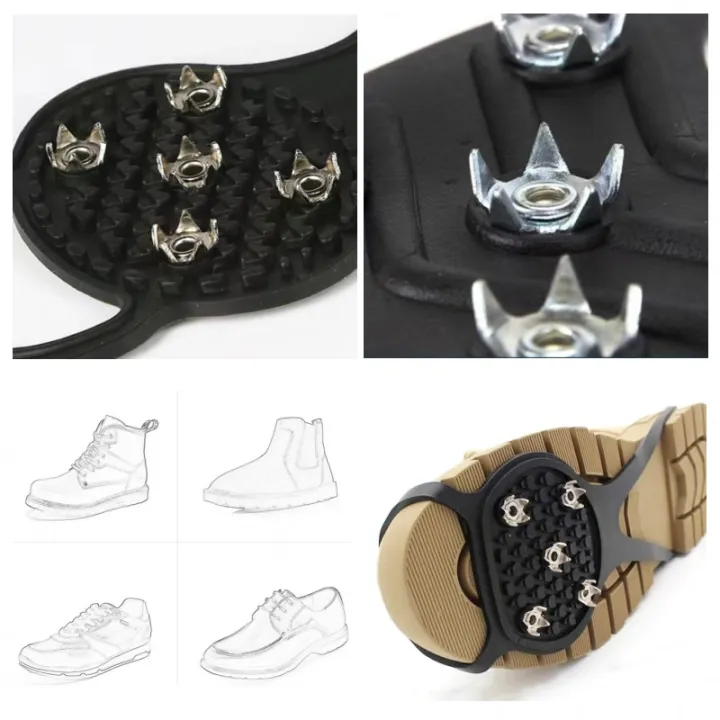 2Pcs%208%20Teeth%20Ice%20Gripper%20Spike%20for%20Shoes%20Winter%20Outdoor%20Anti-Slip%20Hiking%20Mountain%20Climbing%20Crampons%20Anti-slip%20Shoe%20Covers%20-%20Image%204