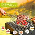 Portable Stainless Steel BBQ Grill Basket – Detachable Handle, Ideal for Vegetables, Fish, Shrimp. 