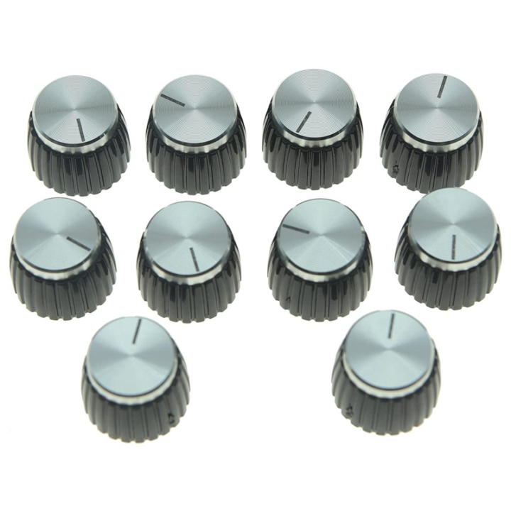 FORIDE 80Pcs Guitar AMP Amplifier Push on Fit Knobs Aluminum Cap Top Fits 6mm Diameter Pots for Amplifiers