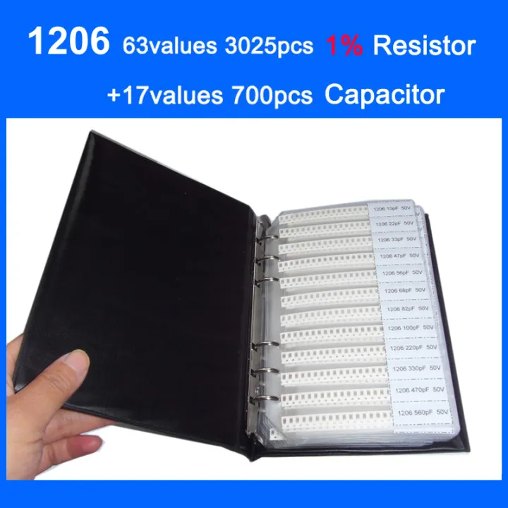 New SMD 1206 Sample Book 63values 3025pcs 1% Resistor Kit and 17values ...