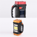 USB Rechargeable Flashlight Solar LED Light with COB Work Light 4 Gear Charge Mobile Phone Camping Lamp ,2678 Rose Red. 