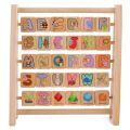 Puzzle Toys English Alphabet Letter Cognitive Toy Arithmetic Cartoon Pattern Wooden Letter Board Bead Abacus Intelligence Early Education Board Baby Gift. 