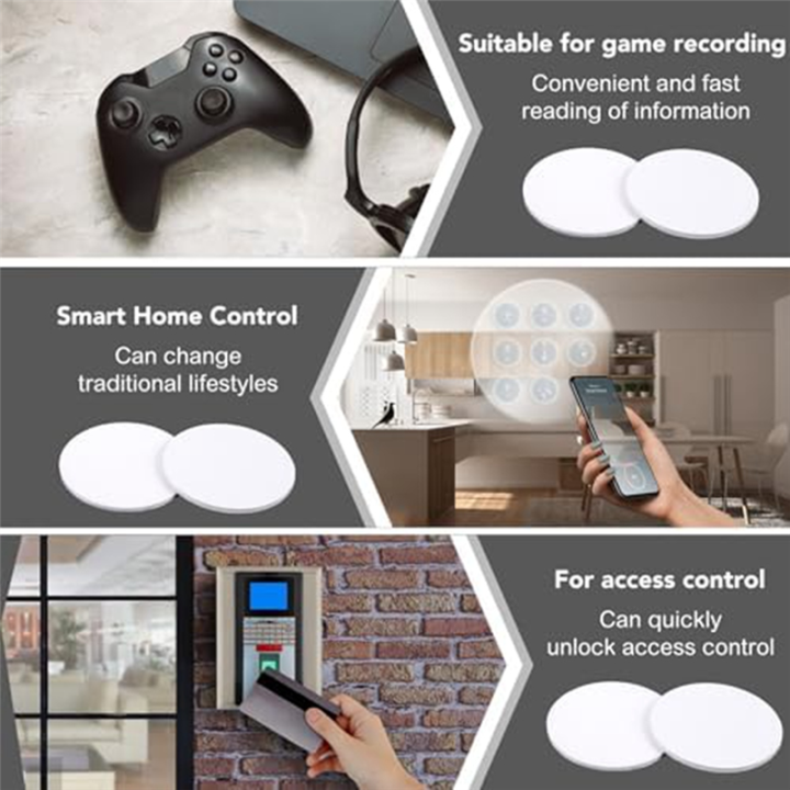 60Pcs%20NFC%20TagsNtag%20215%20NFC%20Sticker%20Chip%20Round%20NFC%20Tag%20Rewritable%20NFC%20Card%20Sticky%20Back%20NFC%20Enabled%20Cell%20Phone%20Device%20-%20Image%204