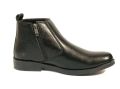 Black Zip Leather Boots For Men. 