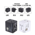 Super Quality Universal Travel Adapter with Dual USB Ports - Worldwide Plug Charger for Phone, Laptop & Devices, 6A Fuse, Safety Shutters, Patented Design, Works in 150+ Countries (US/EU/UK/AU). 