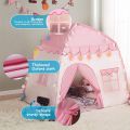 Princess Castle Play Tent Kids Teepee Tent Large Children Playhouse 600D Oxford Fabric Children Playhouse for Indoor Outdoor with Carry Bag Portable Playhouse Boys & Girls Birthday Gift. 