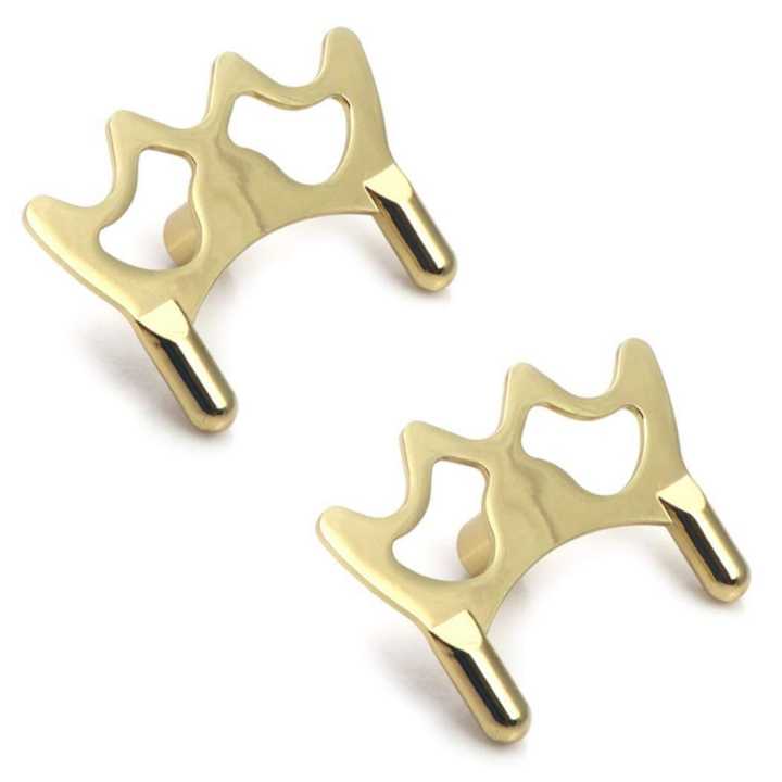PATIKIL 2-Pack Billiard Bridge Heads - Gold Tone Metal Pool Cue Stick Bridges With Rubber Sleeves