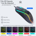 USB Wired Gaming Mouse Mechanical Mice USB Luminous Light Mouse 7200DPI Adjustable Optical Gamer Mice for PC Computer Game. 